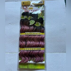 BRAND NEW! QUE MALAYSIAN PINK LOOSE WAVE 7PCS HAIR WEAVE